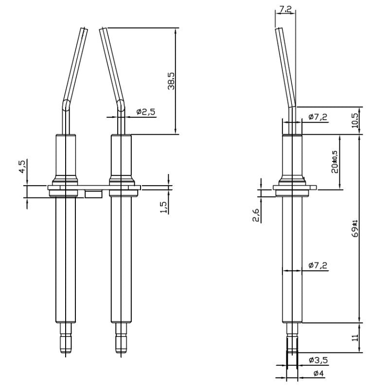 Zündelektrode BUDERUS BZ1.1 / BOSCH 8738807293