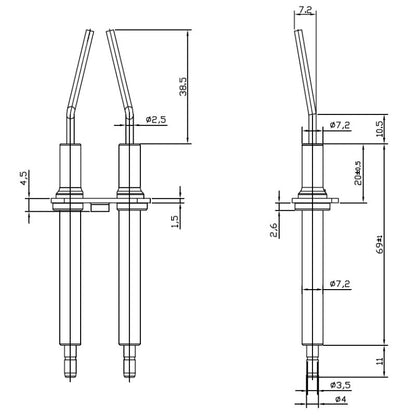 Zündelektrode BUDERUS BZ1.1 / BOSCH 8738807293