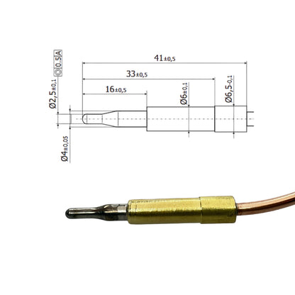 Thermoelement steckbar, Spitze: Ø 6mm, 41mm lang (Typ: 141)